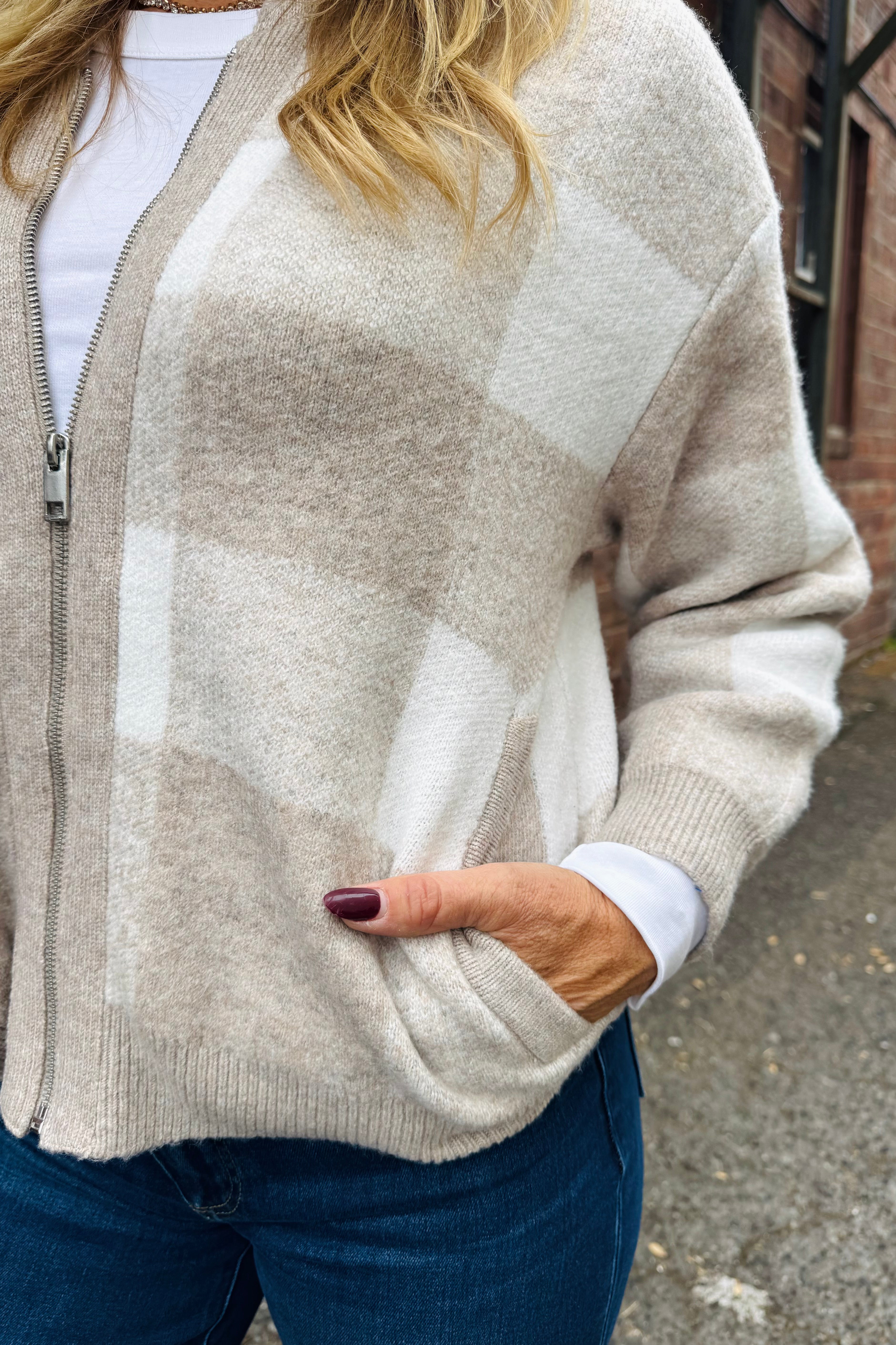 Landon Soft Bomber - Oatmeal/Chalk