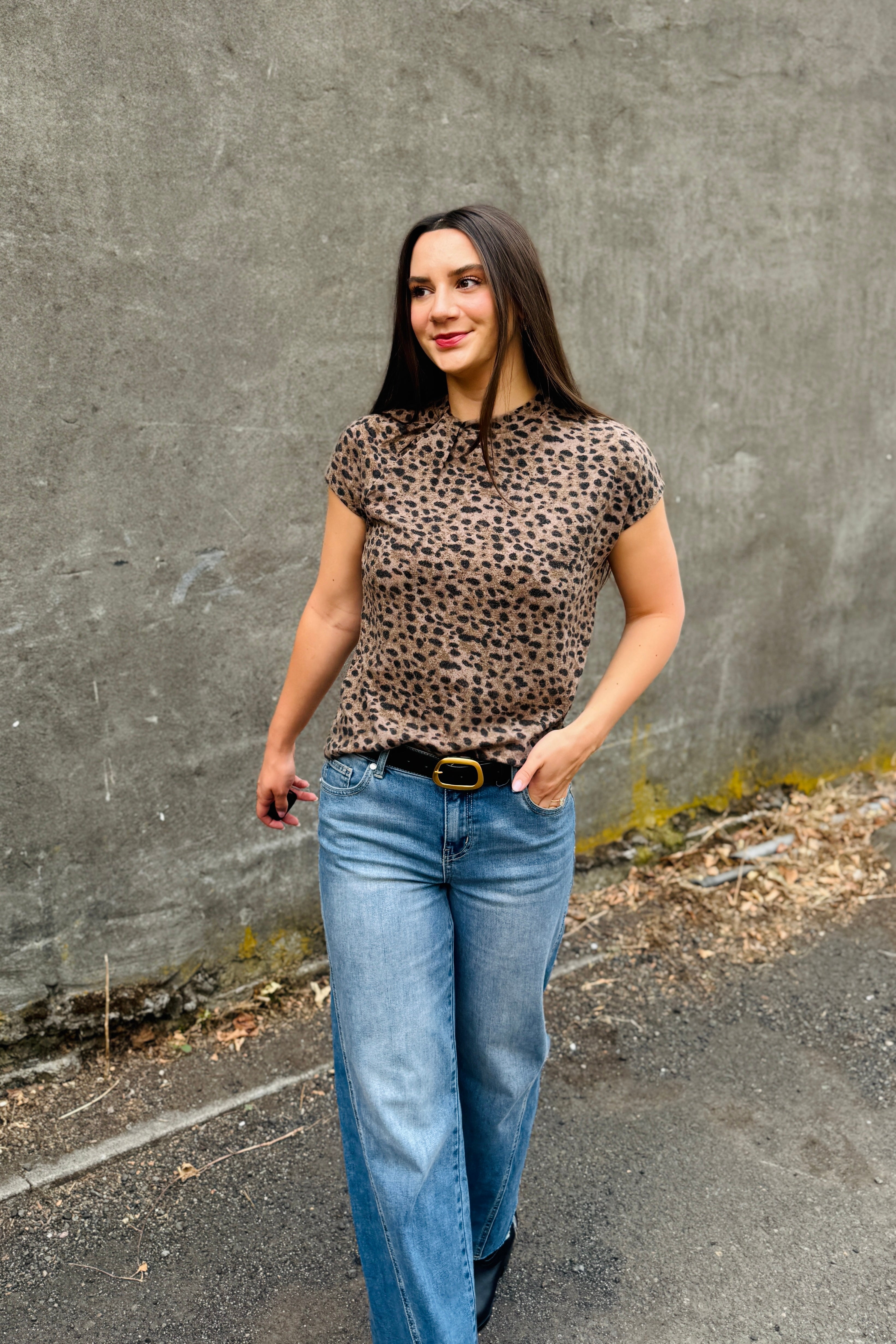 Leopard Twist Top