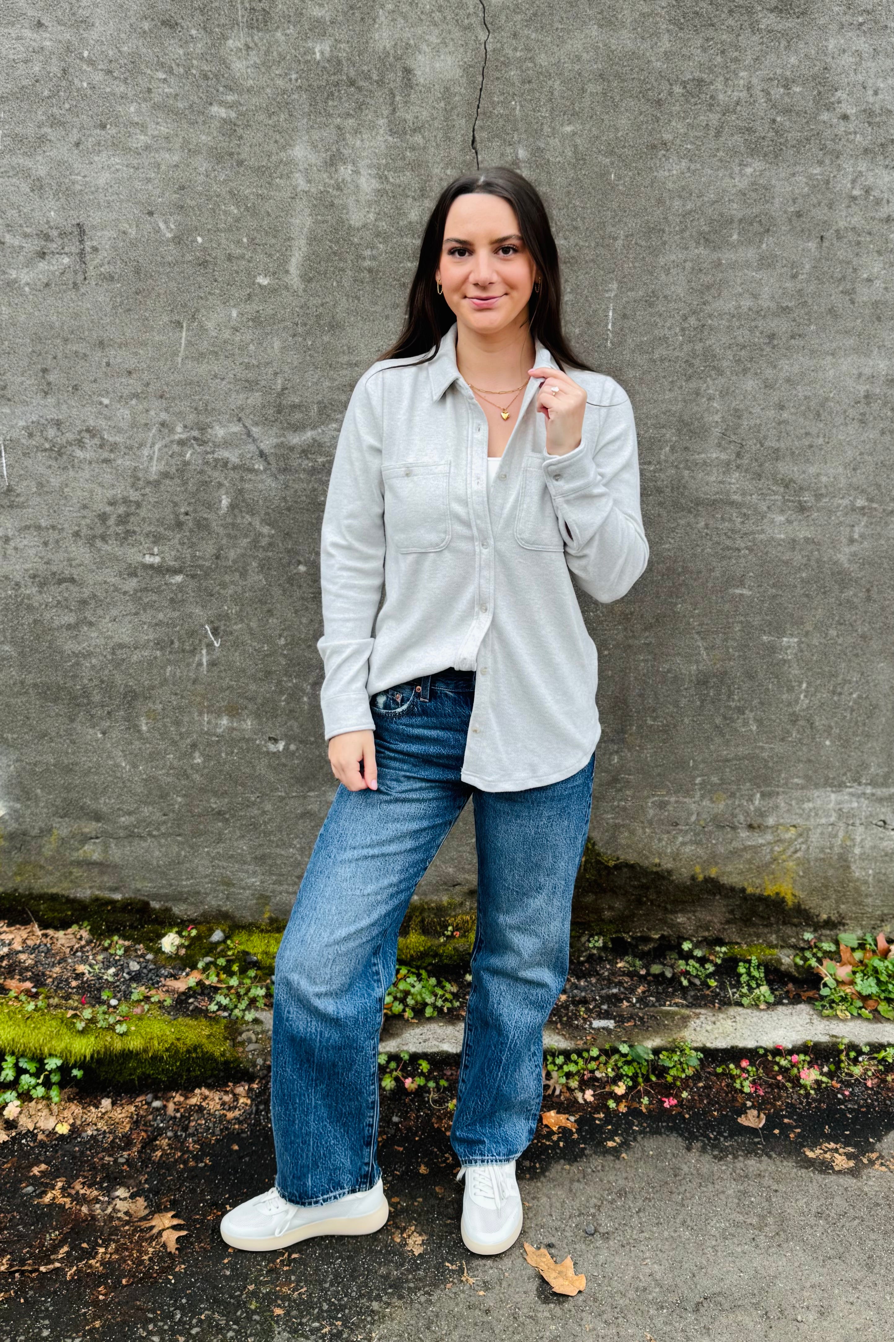This Lewis Shirt you can wear open or buttoned up. Perfect for a chilly evening. So soft and perfect for the PNW here in Camas, WA & Ridgefield, WA
