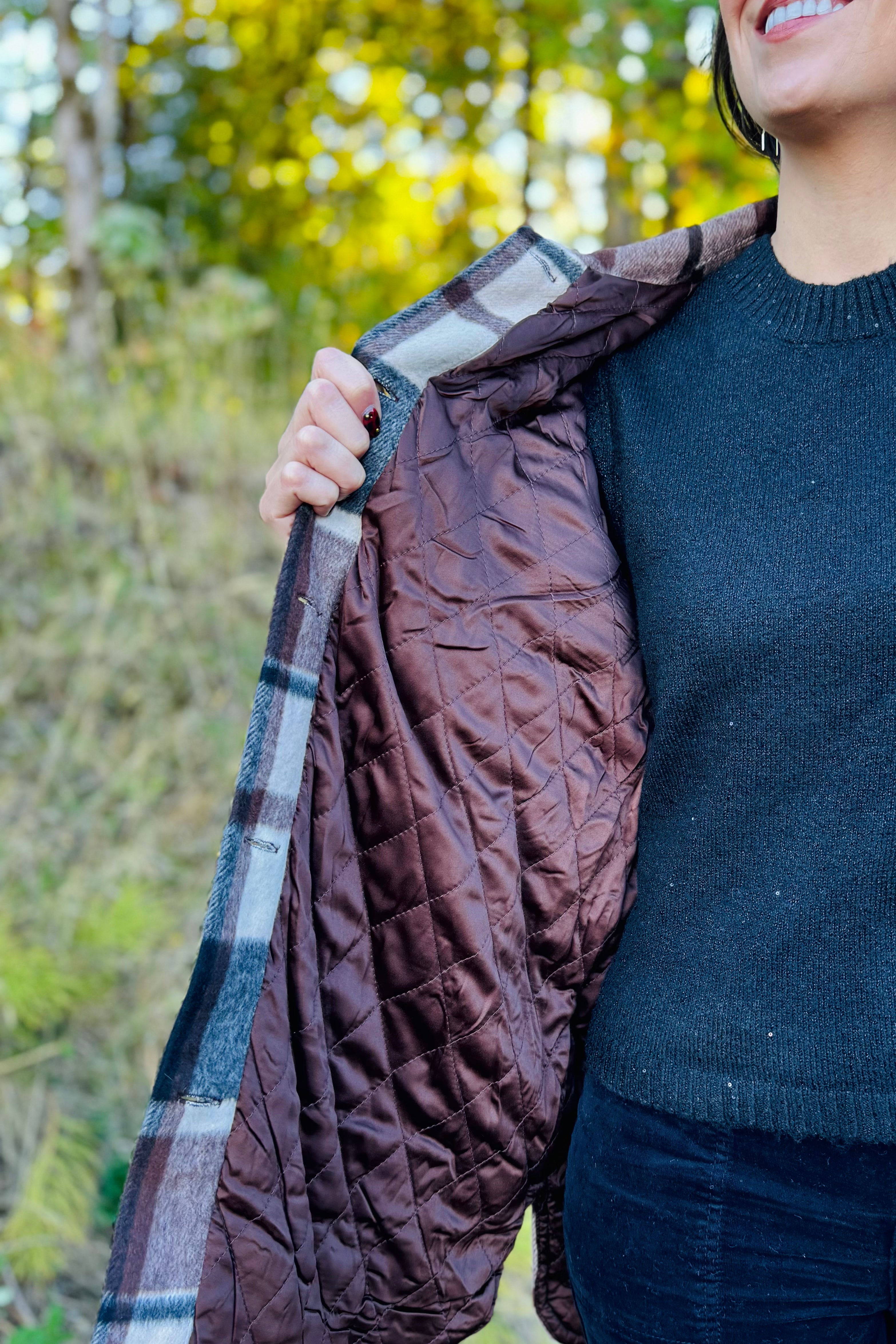 Locket Plaid Coat