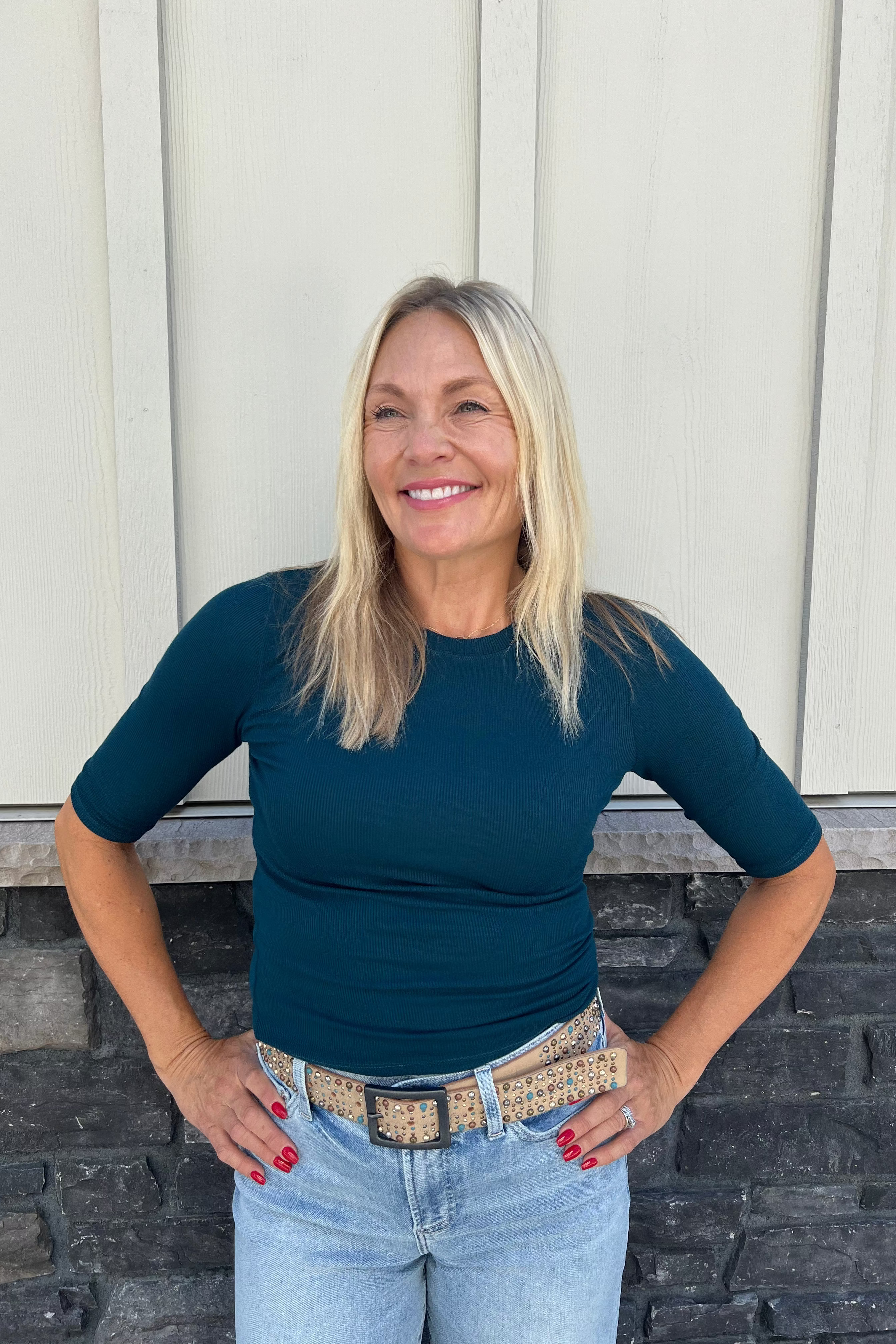 Maeve Crop Tee-Rainforest