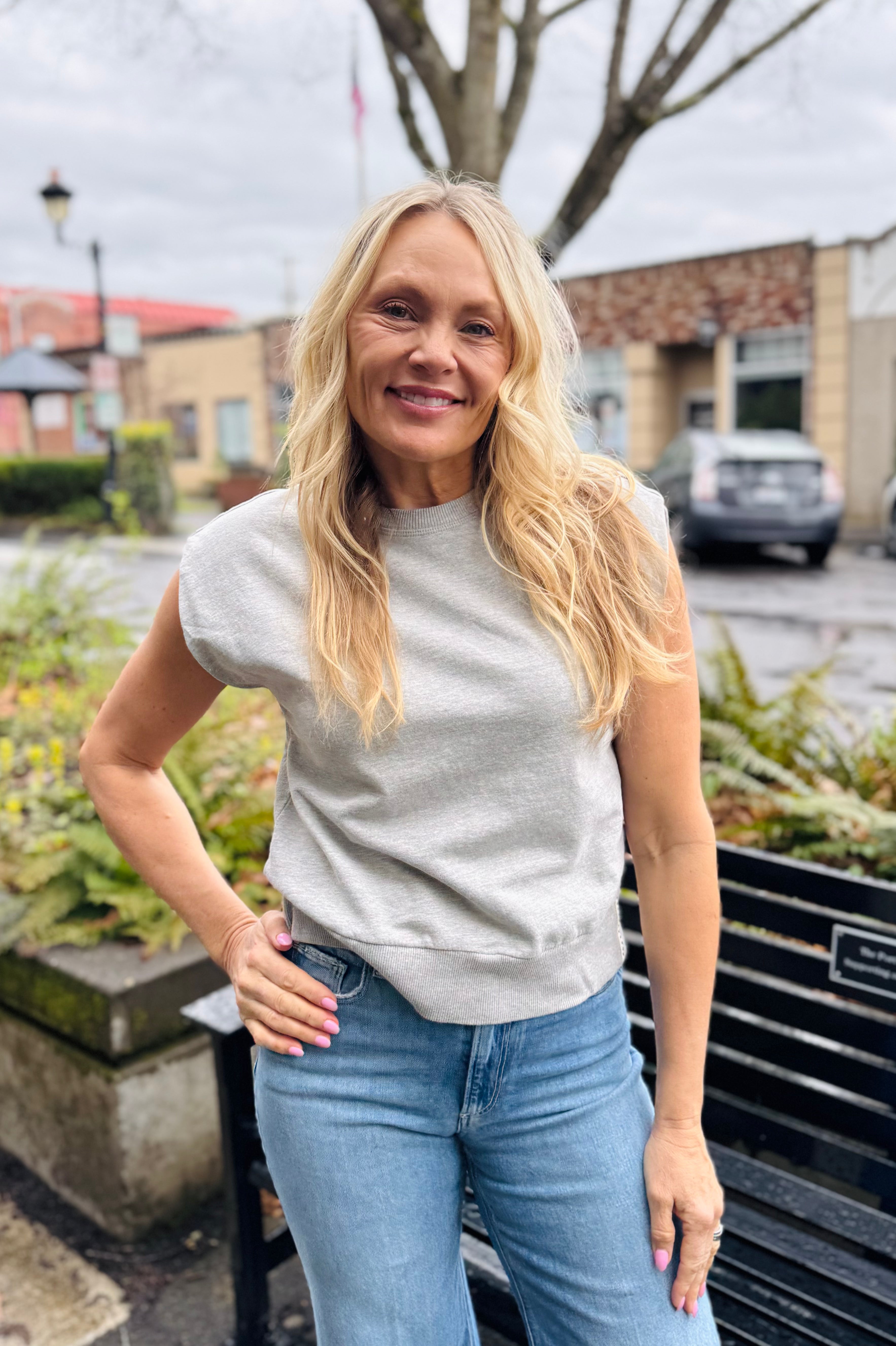 Brooklyn Power Shoulder Sweatshirt