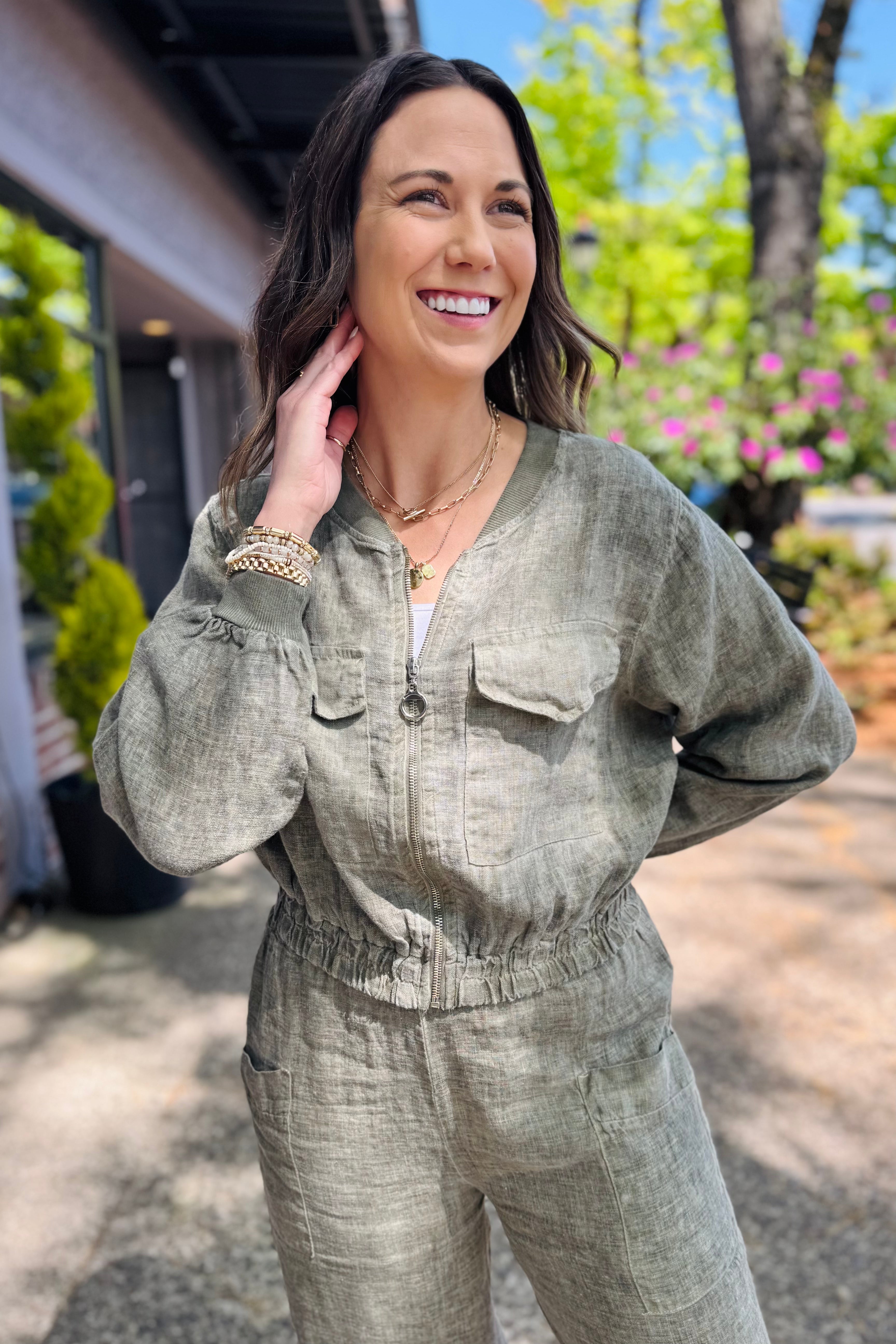 Linen Crop Jacket