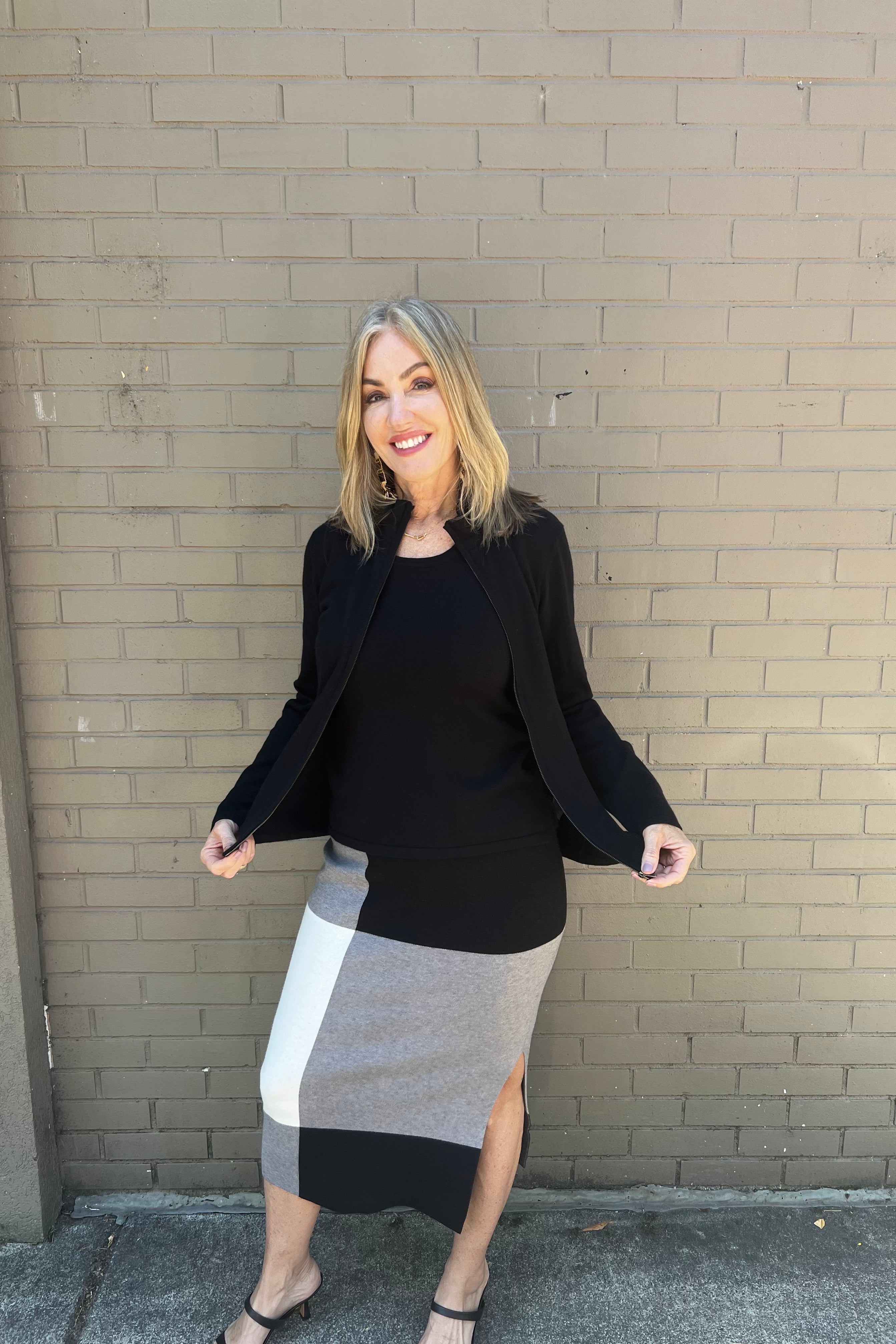 Mock Neck Zip Sweater