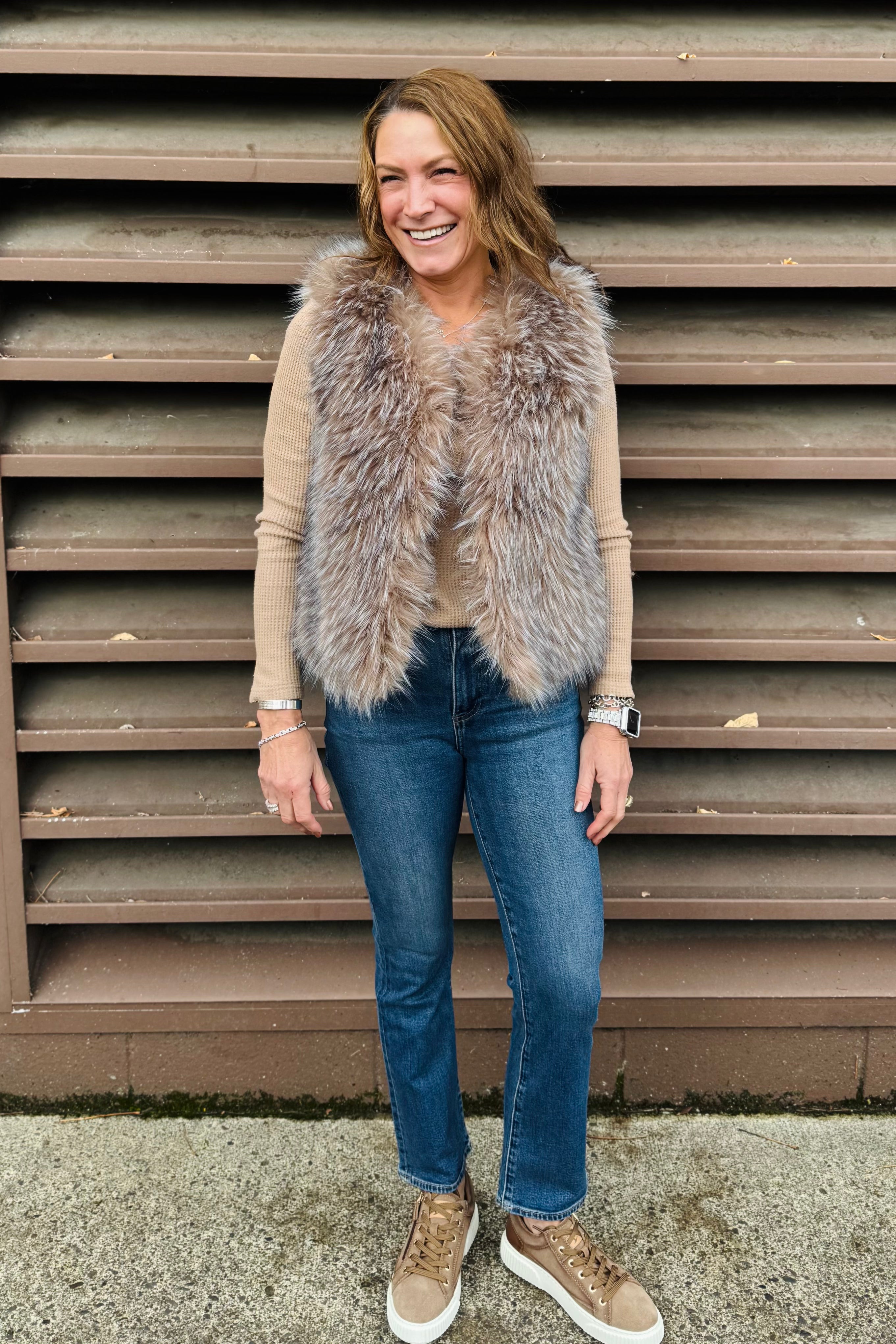 Montana Fur & Denim Vest