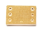 The new Hammitt Montana Clutch Small in Calla Lily white with Raffia