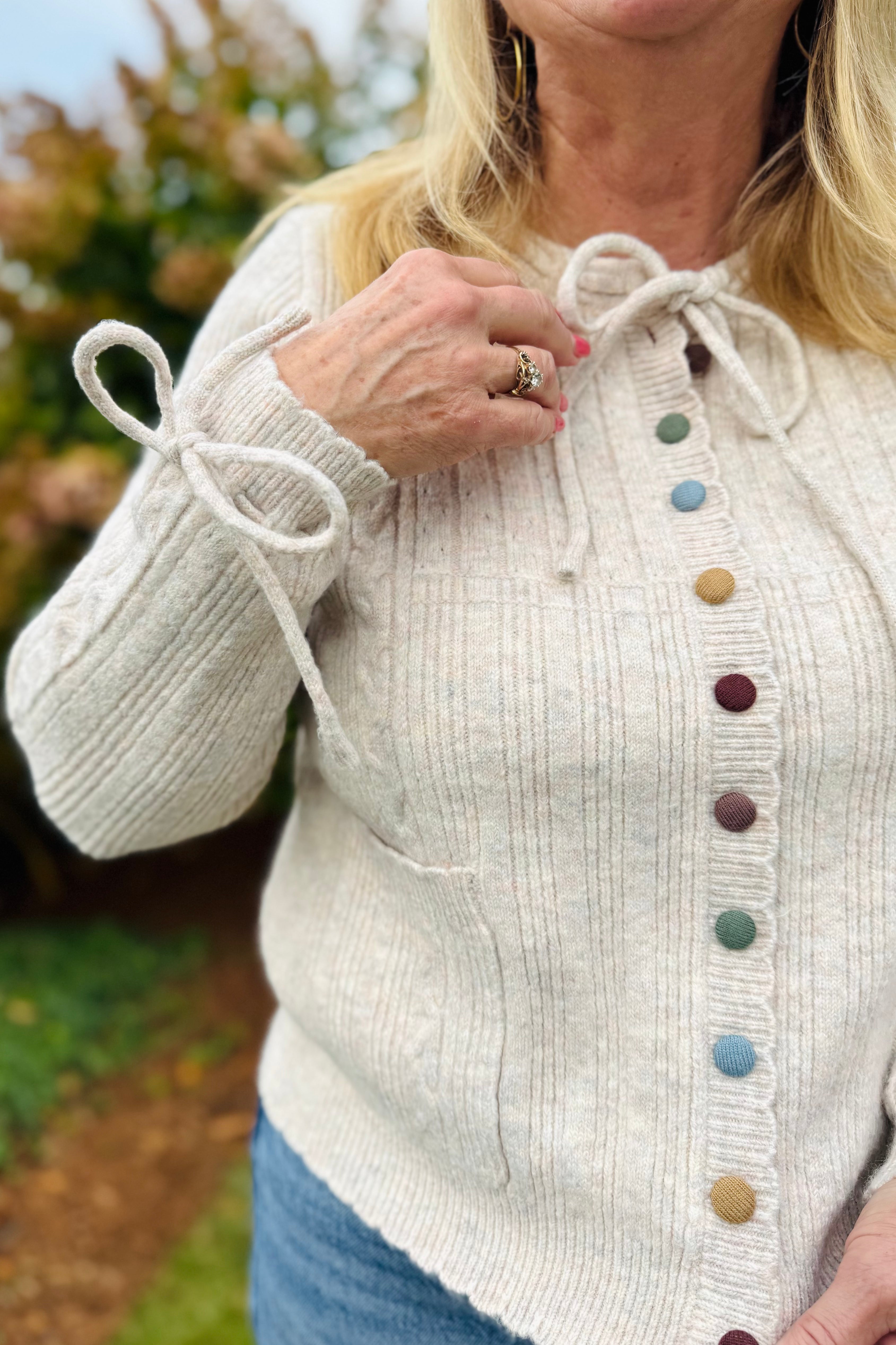Multi Color Button Down Cardi