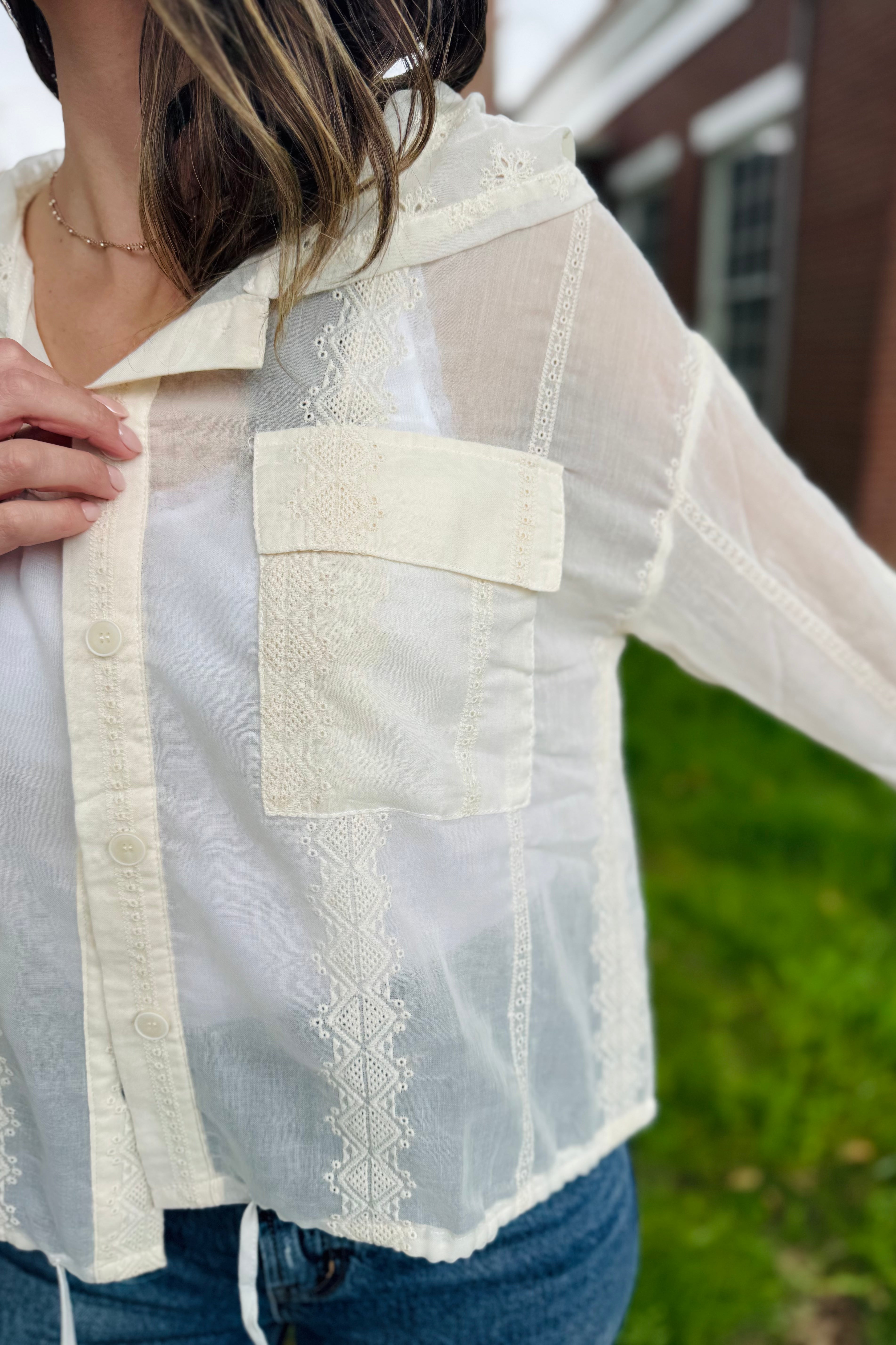 Eyelet Hoodie Jacket