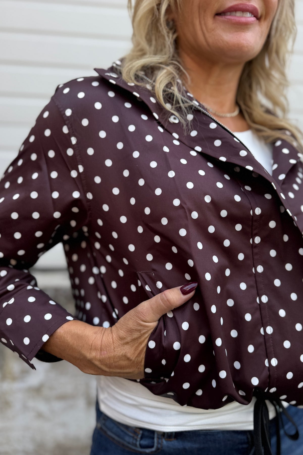 Oversized Polka Dot Jacket - Brown Polka Dots | Arktana - view 4