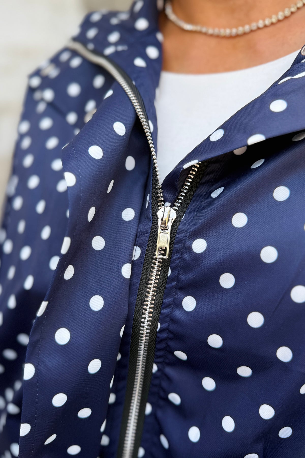 Oversized Polka Dot Jacket - Navy Polka Dots | Arktana - view 4