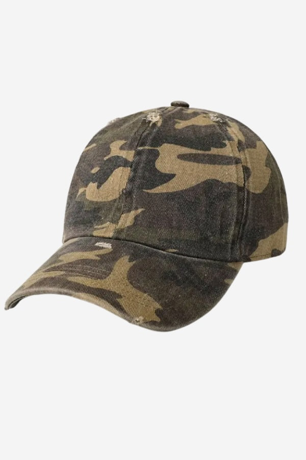 Camo Distressed Hat
