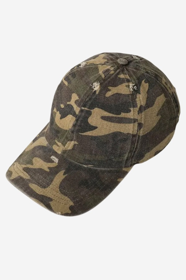 Camo Distressed Hat