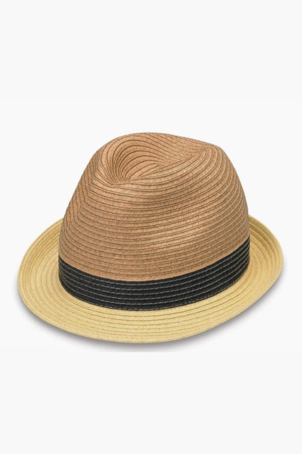 St Tropez Trilby Hat-Natural Combo