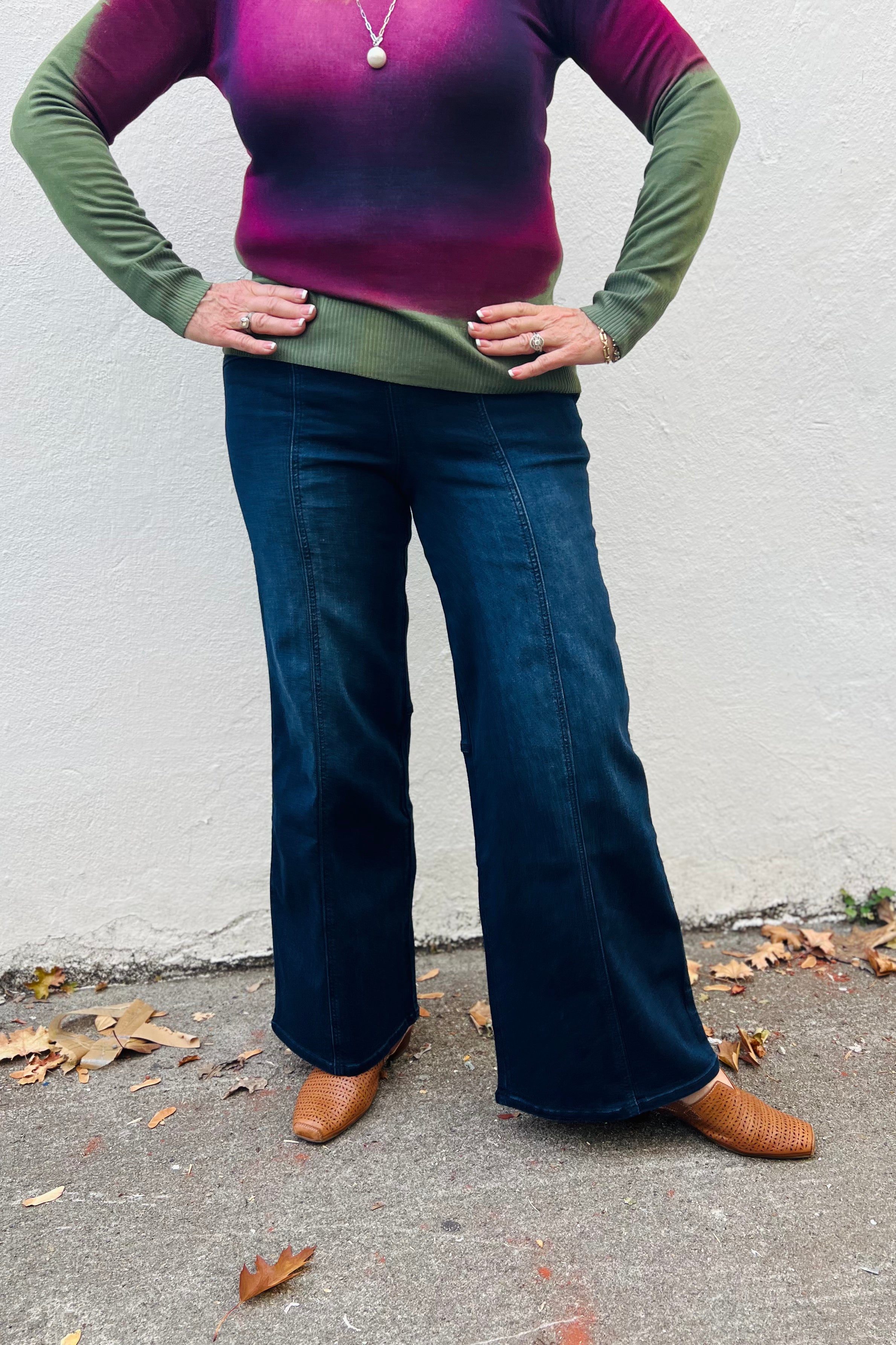 Pull-On Wide Leg Jean with Tummy Control - Naila