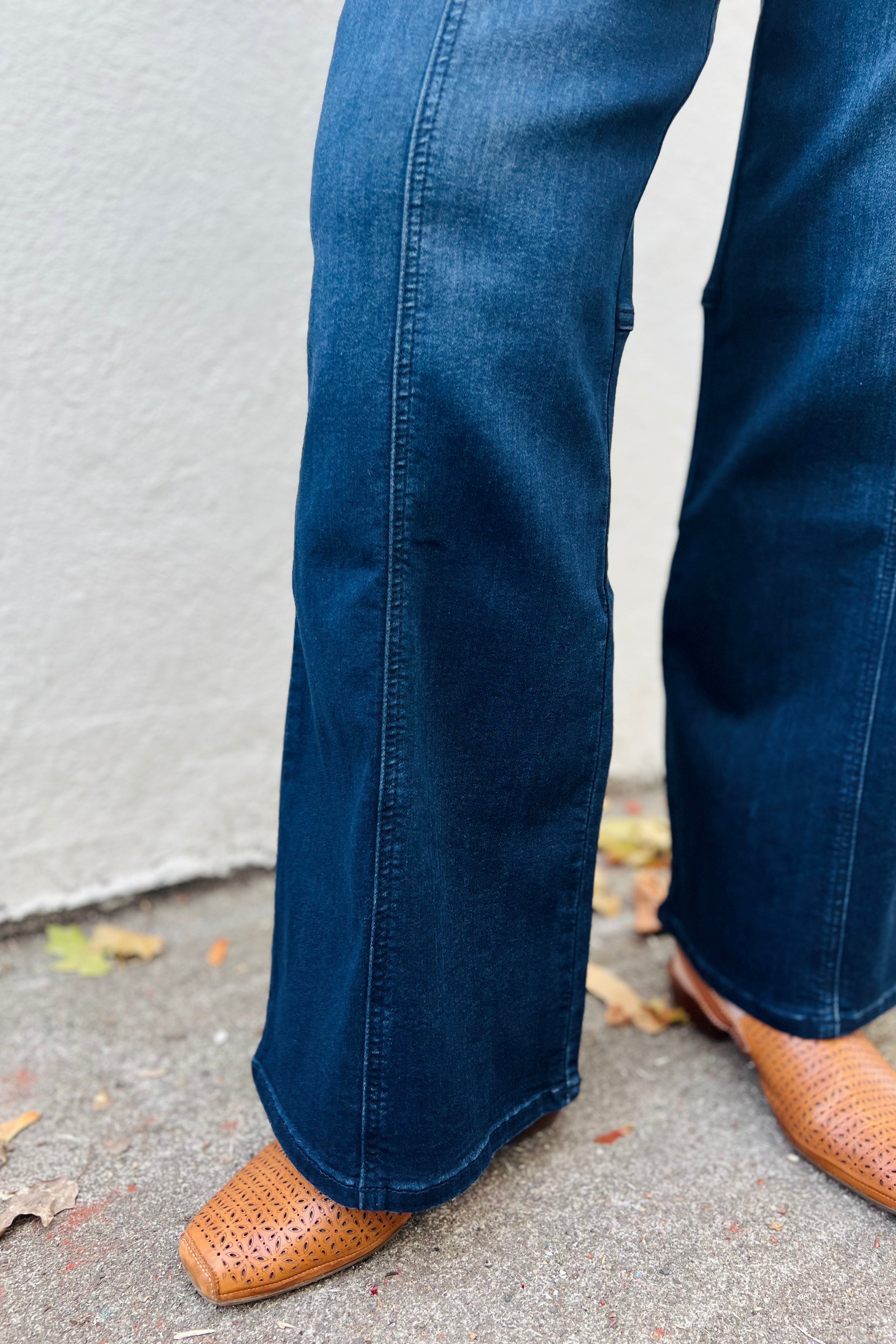 Pull-On Wide Leg Jean with Tummy Control - Naila