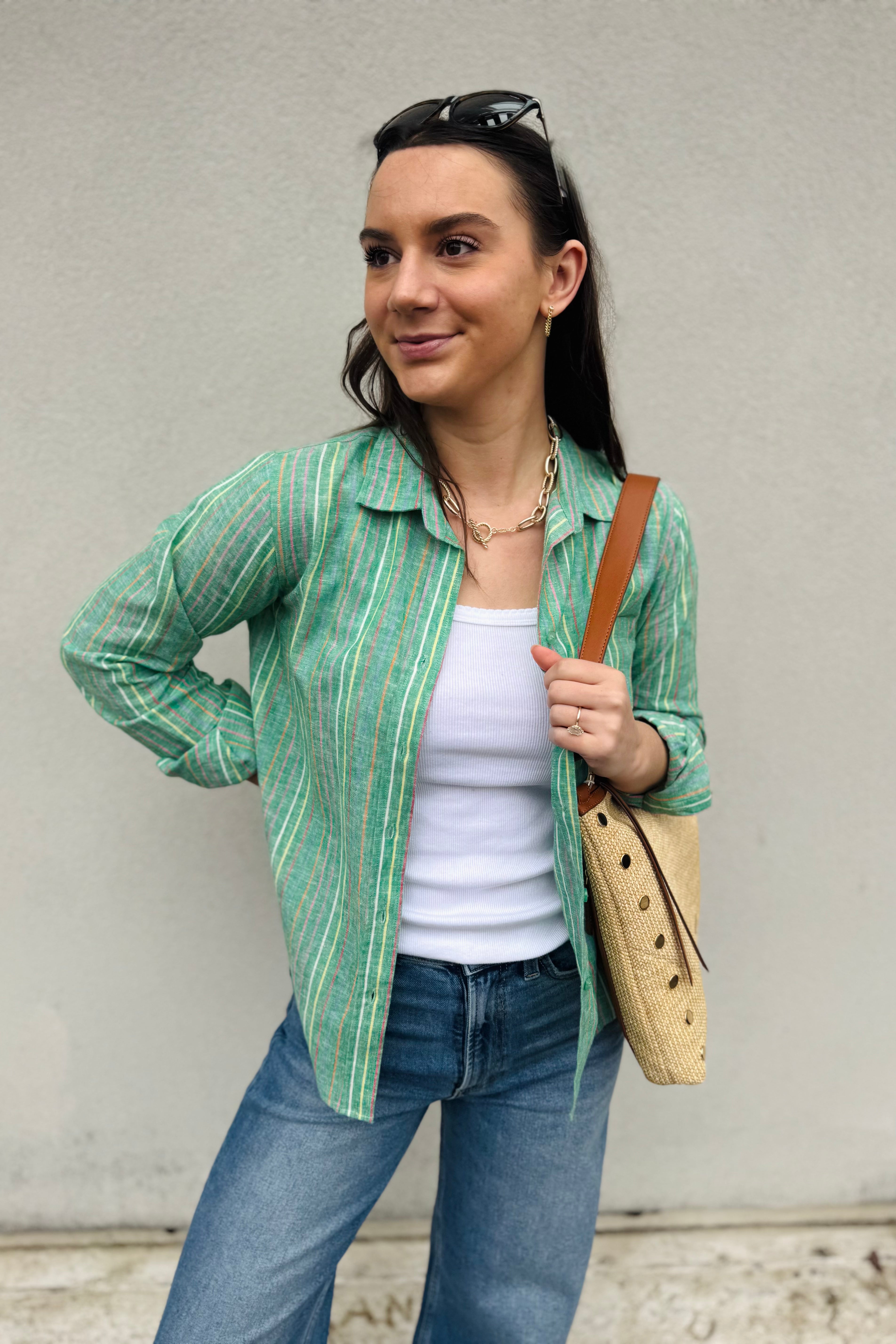 Pure Button Down Striped Shirt