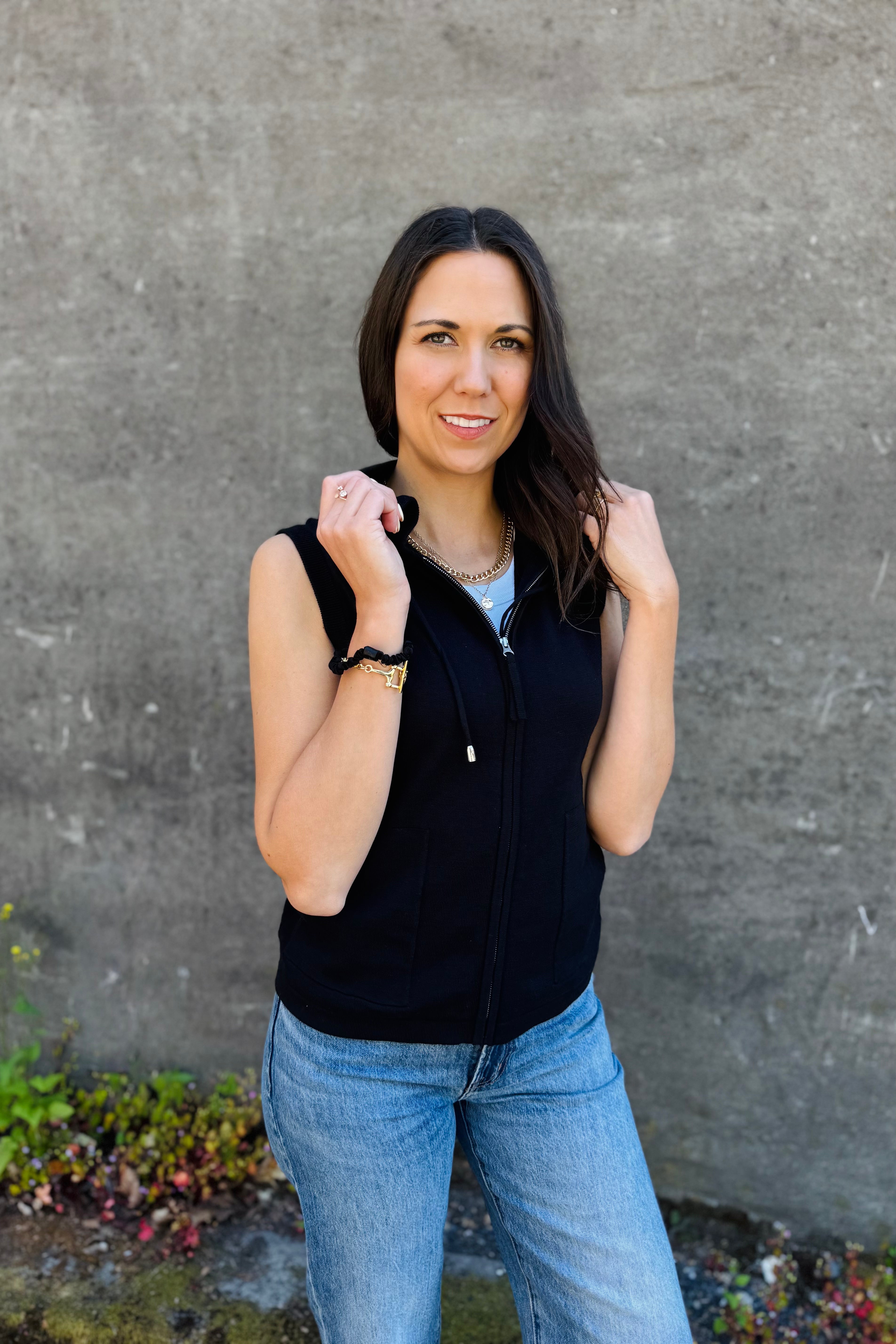 Sleeveless Zip Hoodie