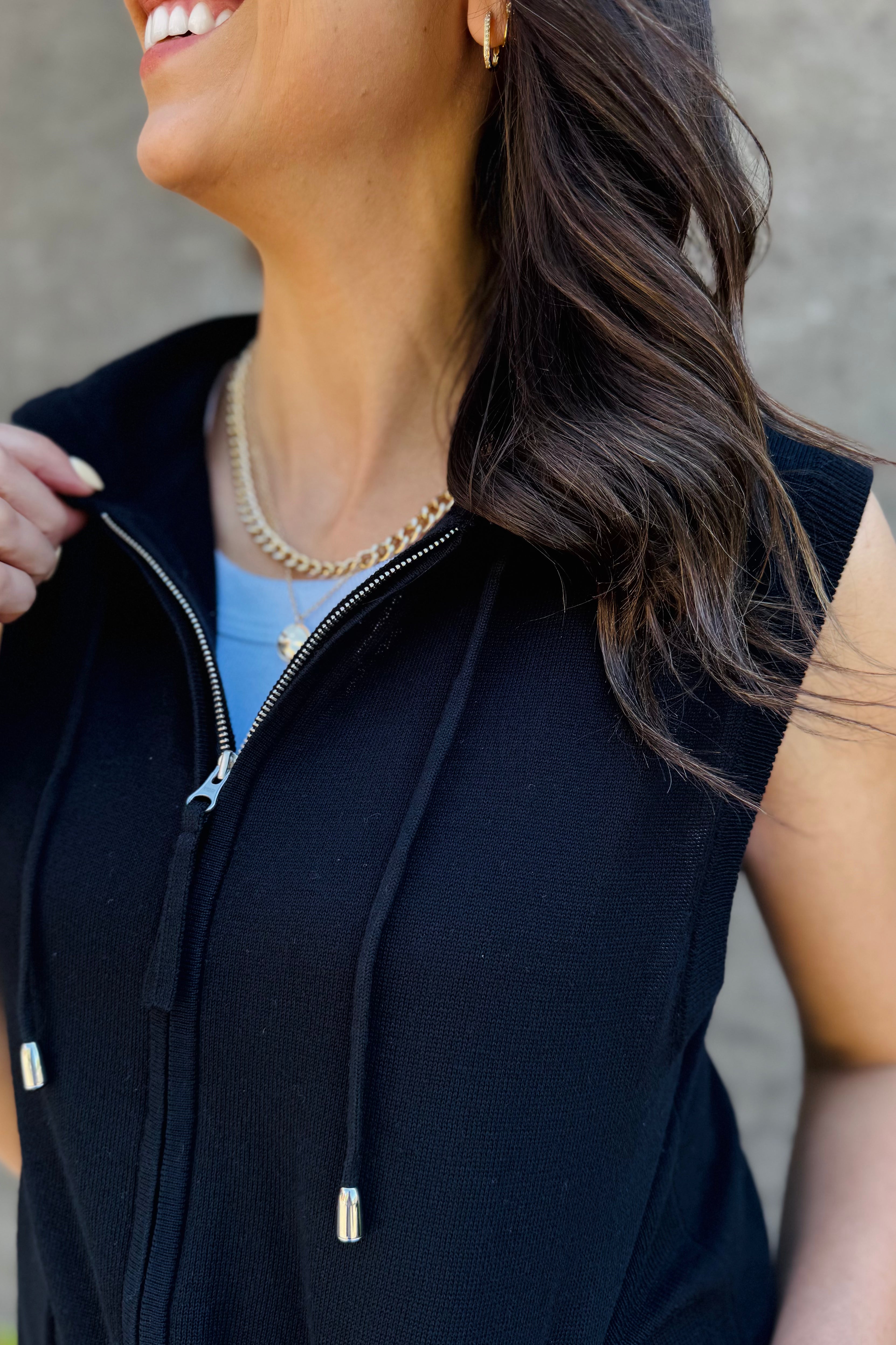 Sleeveless Zip Hoodie