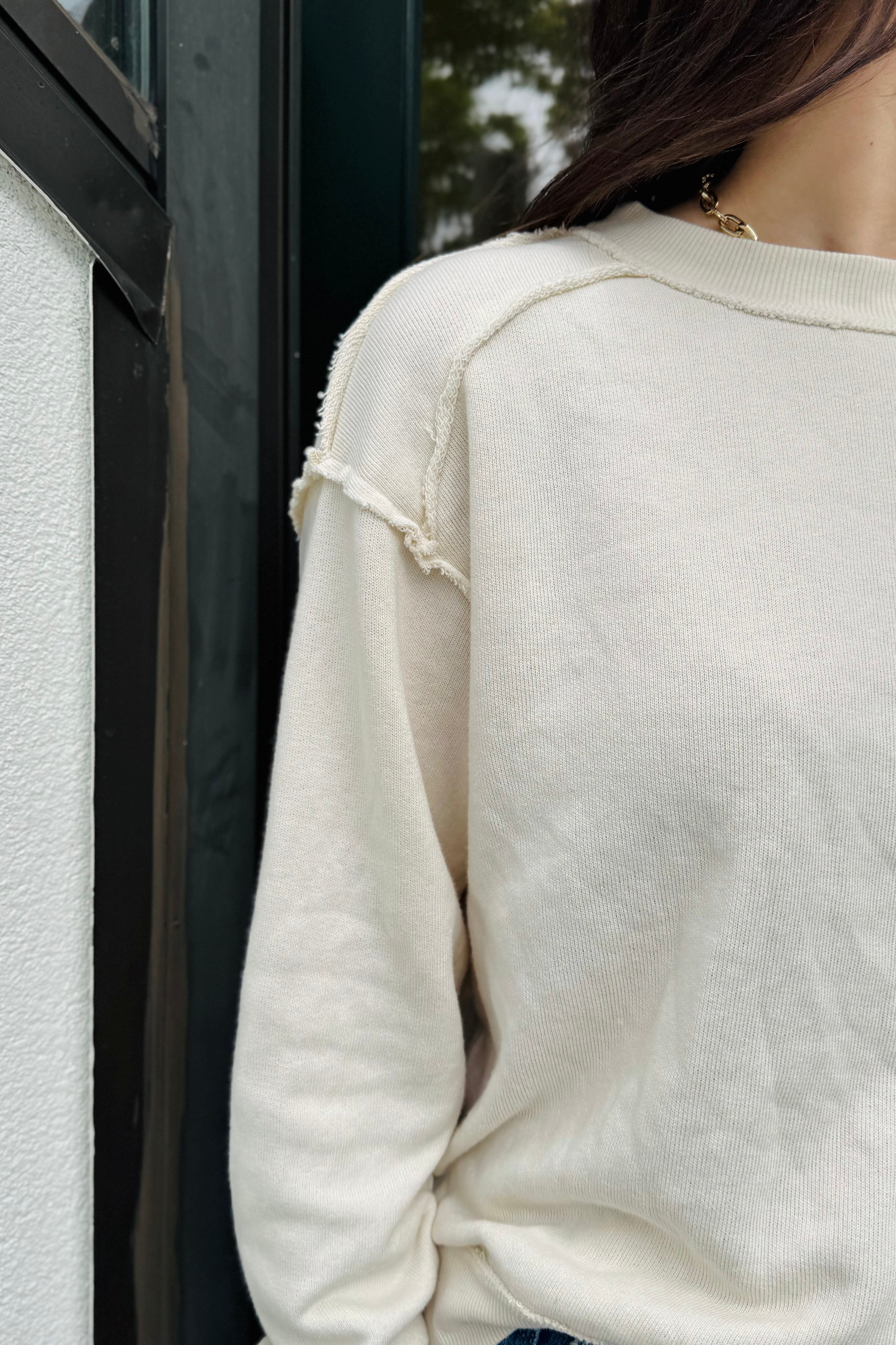 Reverse Stitch Crew Neck Sweatshirt