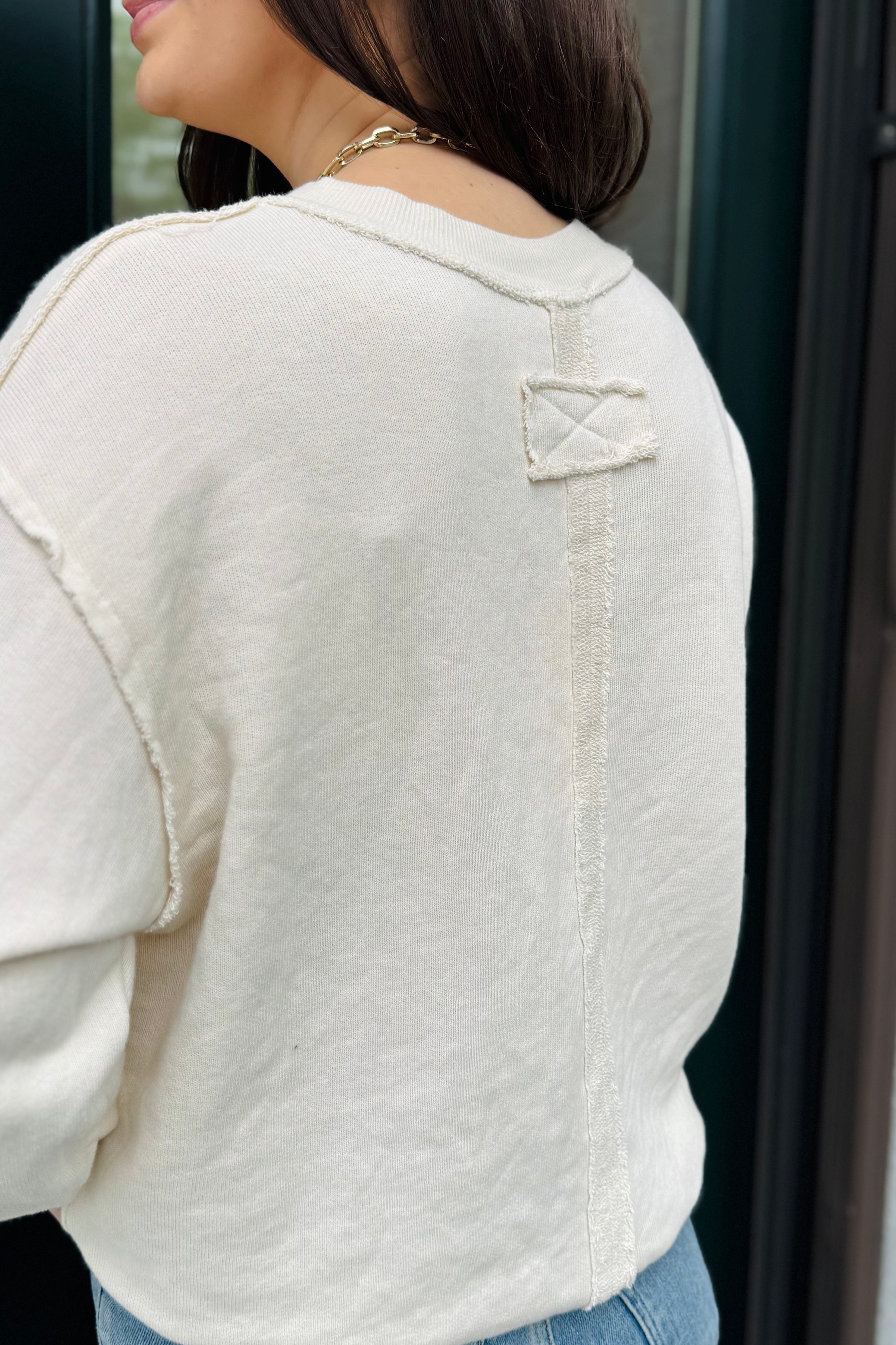 Reverse Stitch Crew Neck Sweatshirt