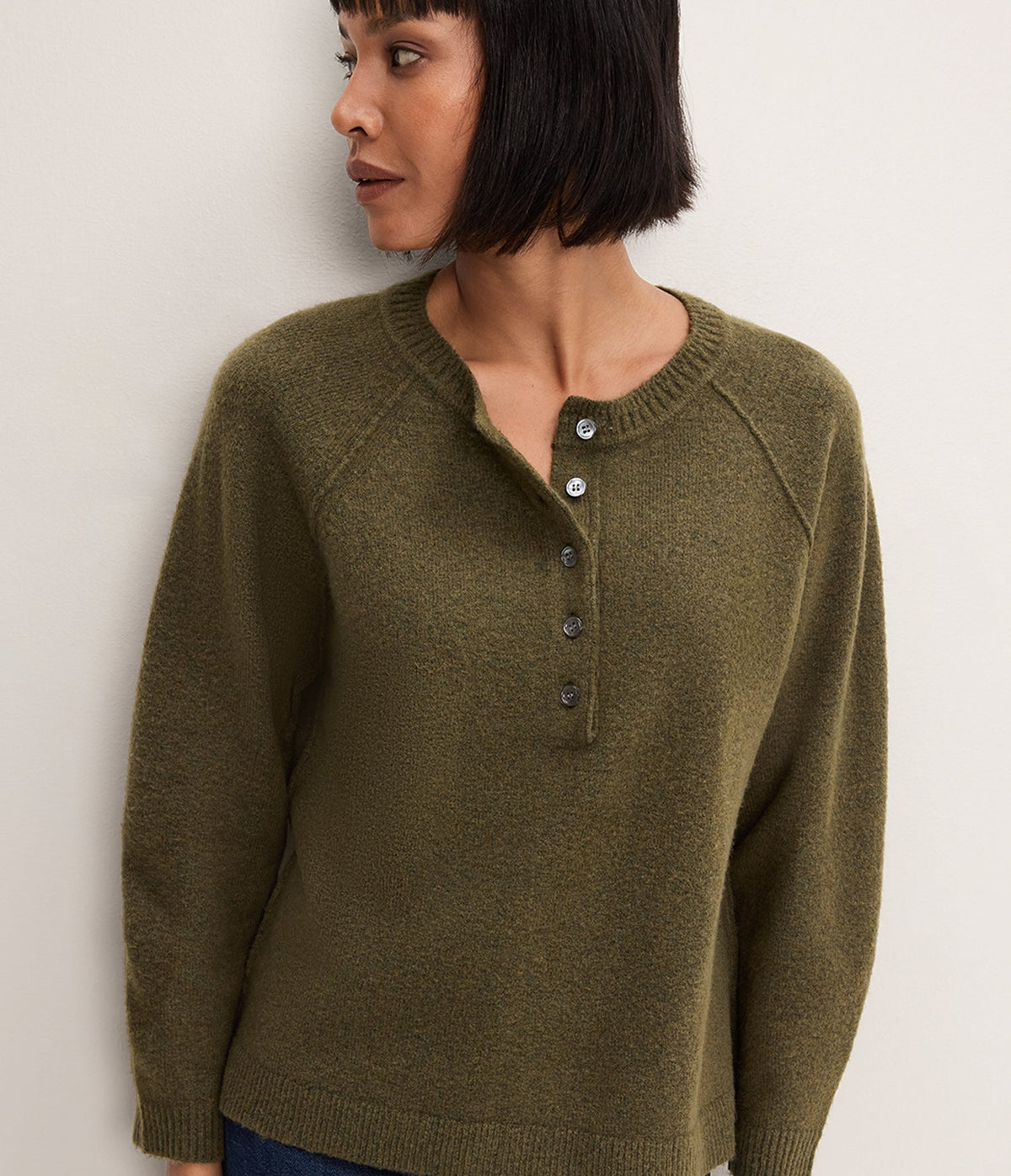 Michael Stars Pauline Henley Raglan Top in Dark Basil