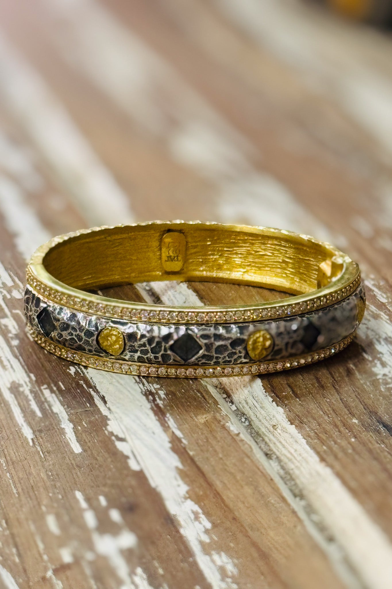 Silver Labradorite Coin Bangle