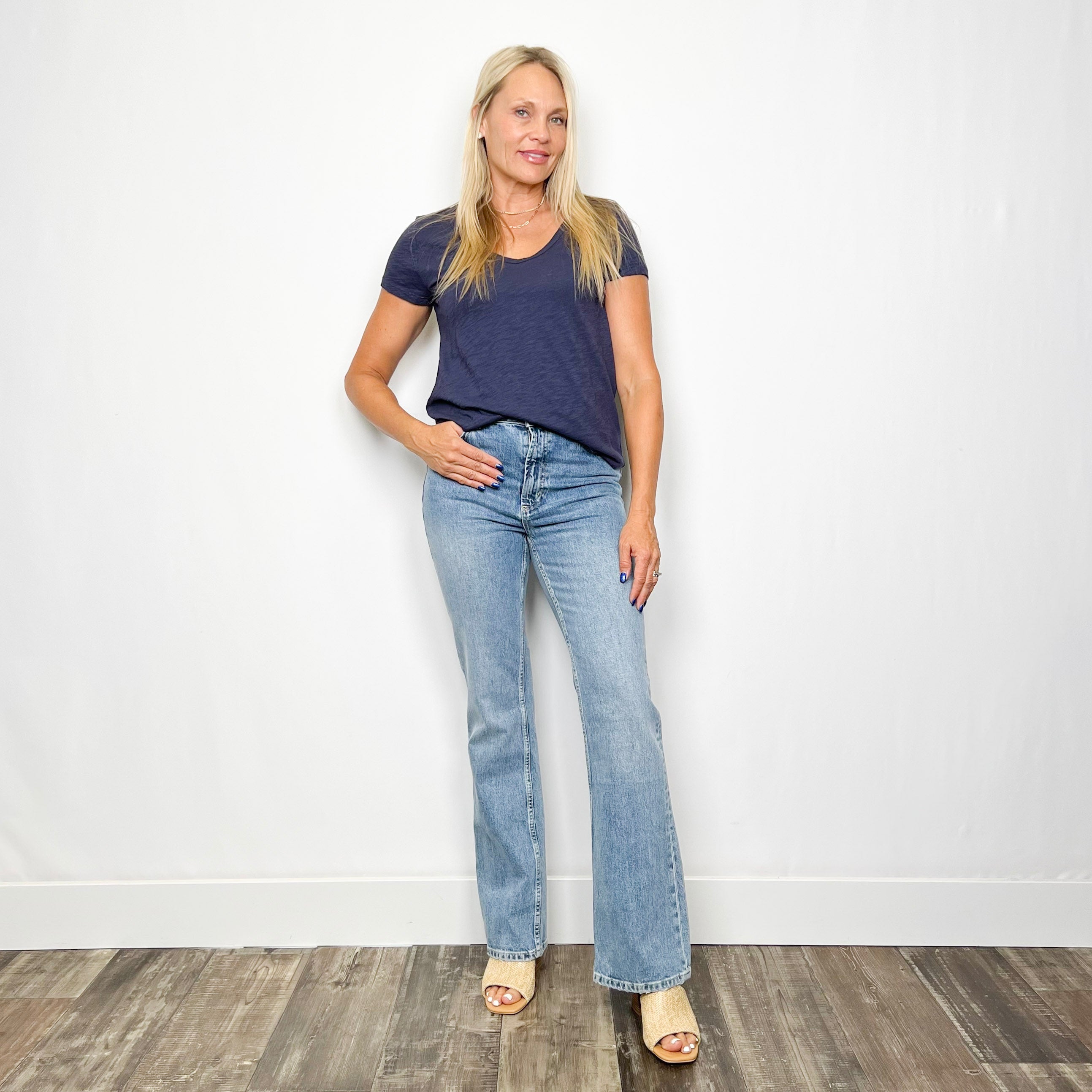 Slub Cotton V-Neck Tee