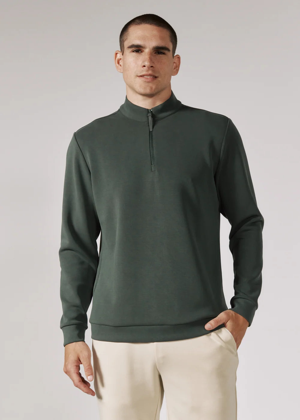 Rev Quarter Zip Pullover - Basil