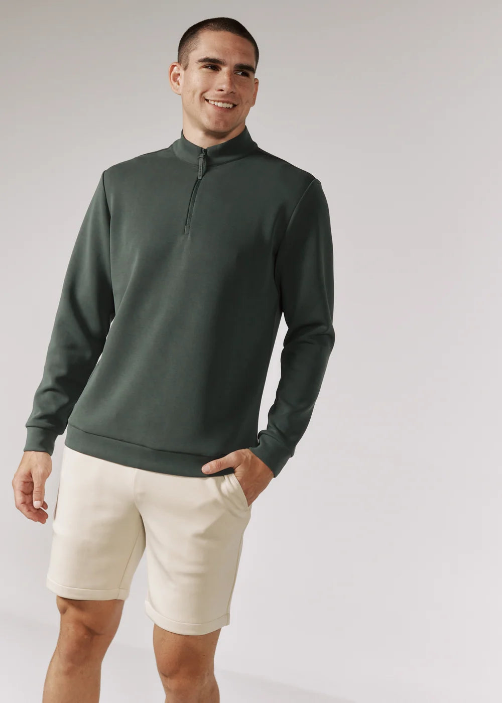 Rev Quarter Zip Pullover - Basil