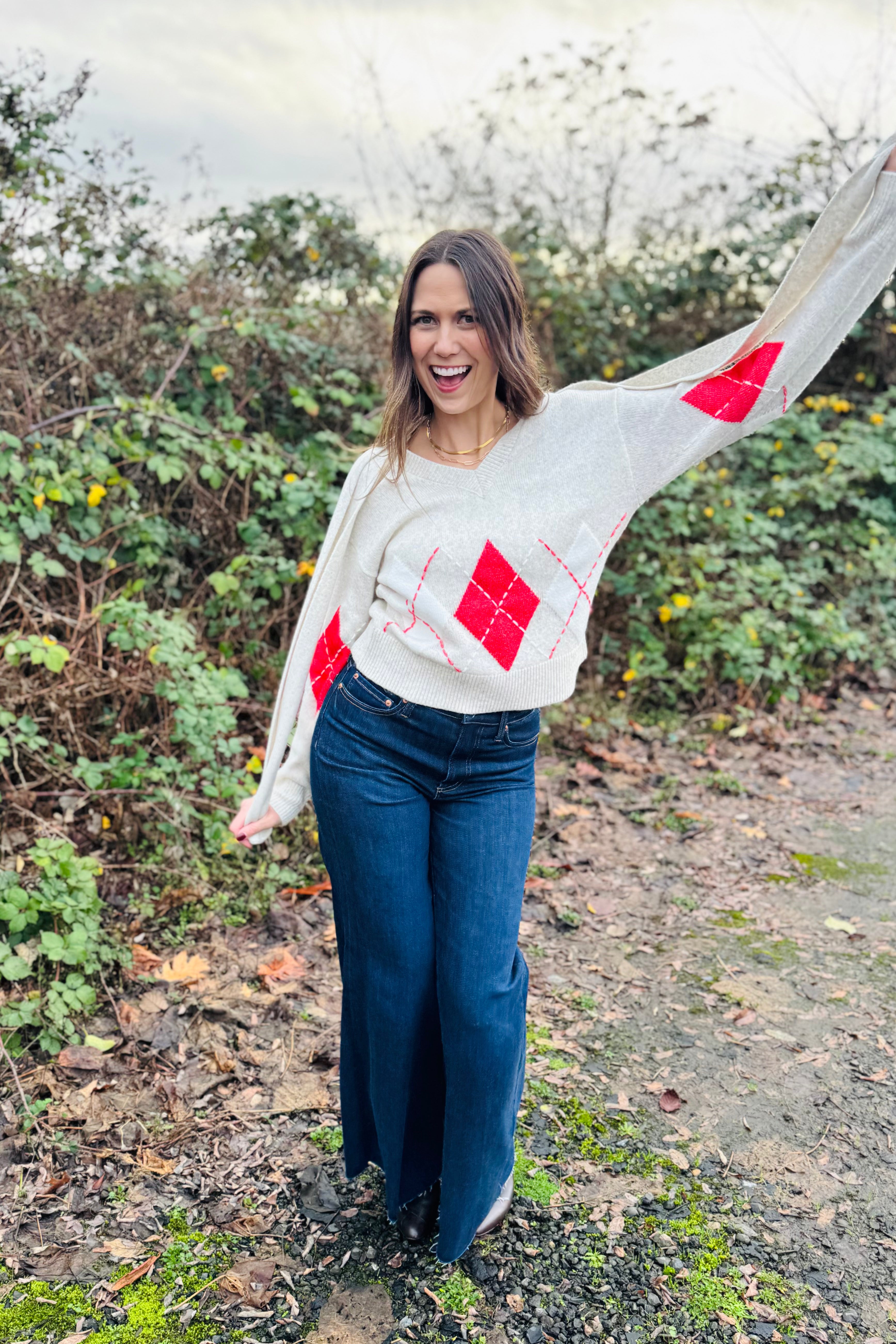 Argyle Scarf Sweater