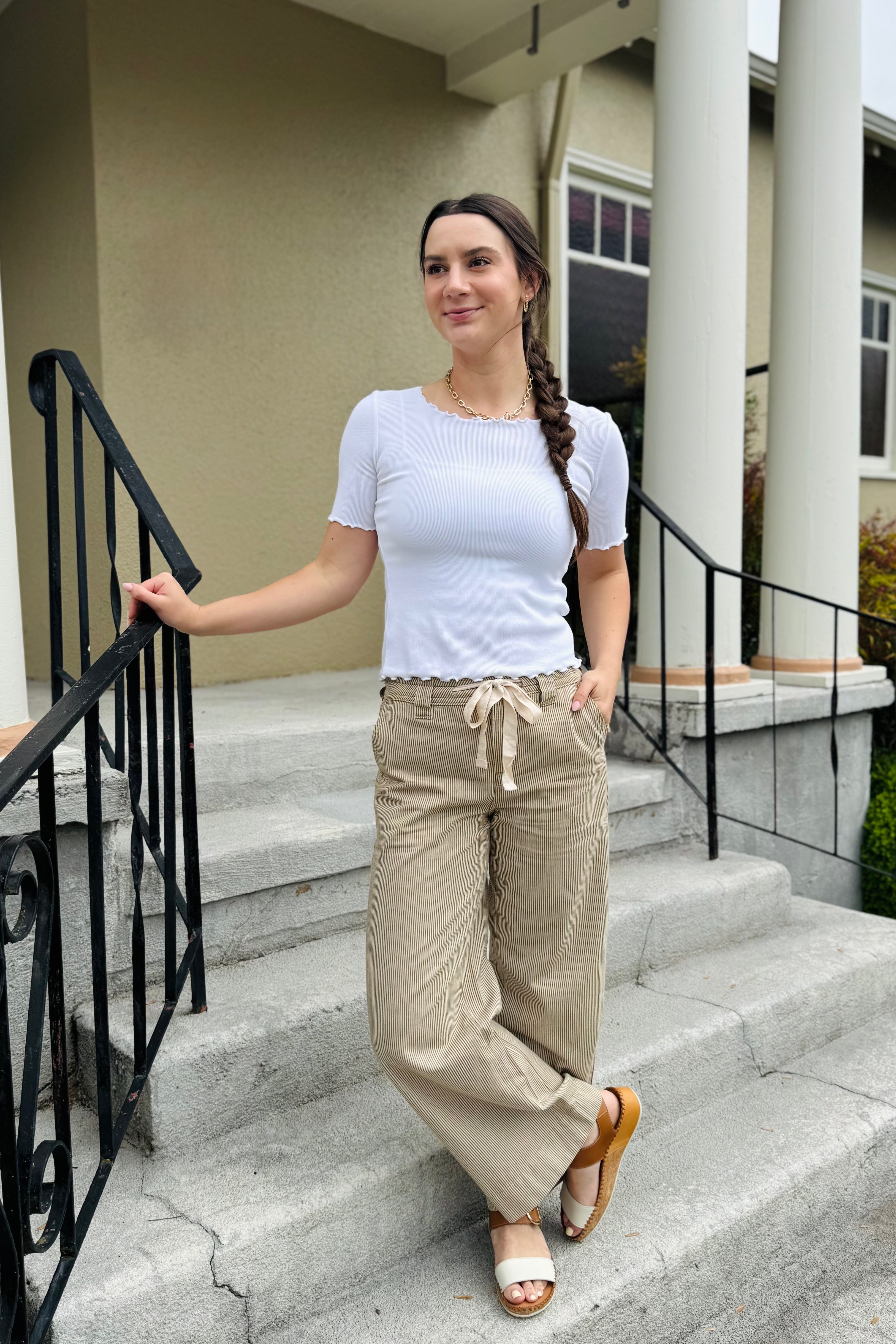 Lily Stripe Cropped Pant