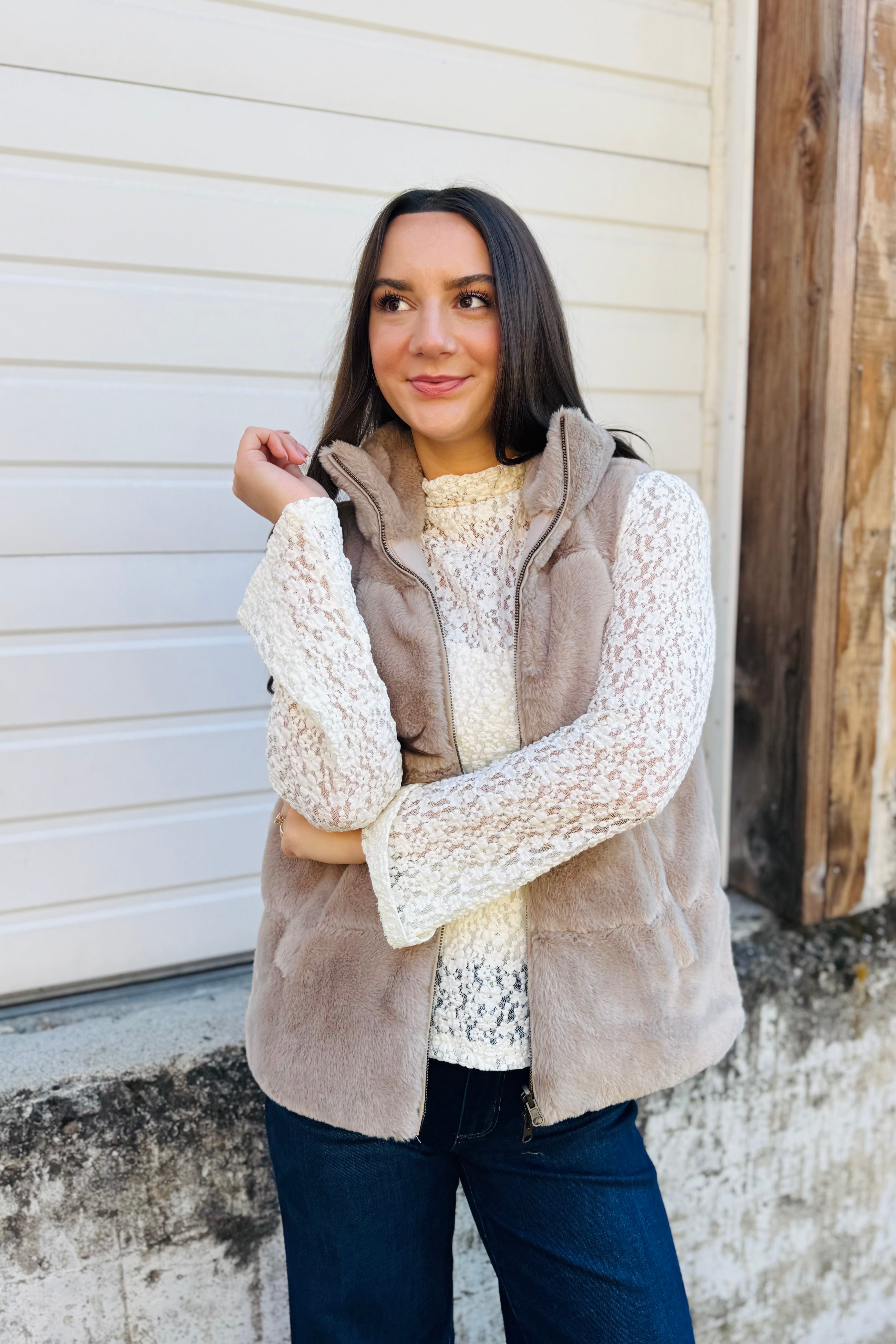 Sarah Side-Zip Vest - Ash