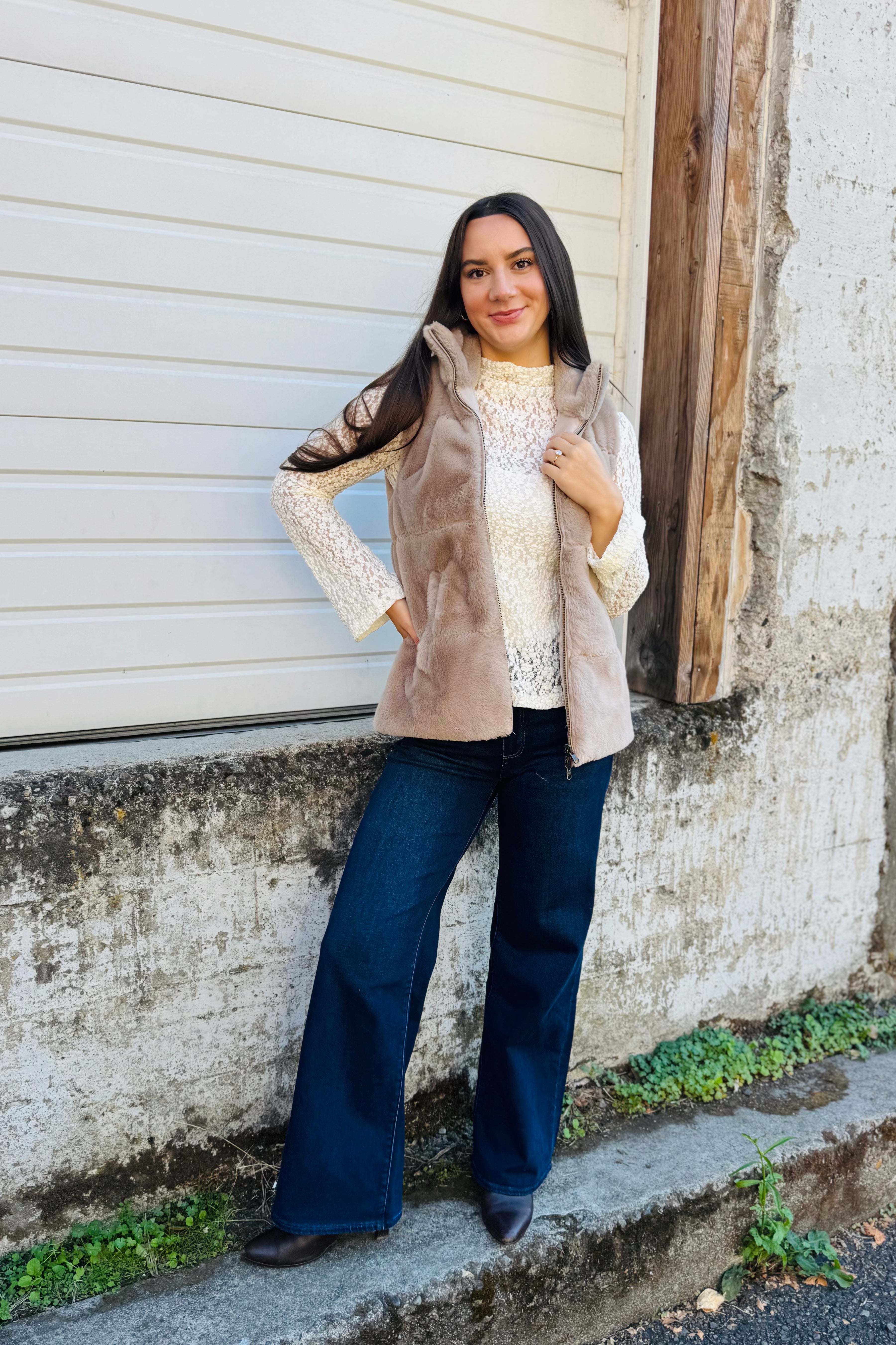 Sarah Side-Zip Vest - Ash