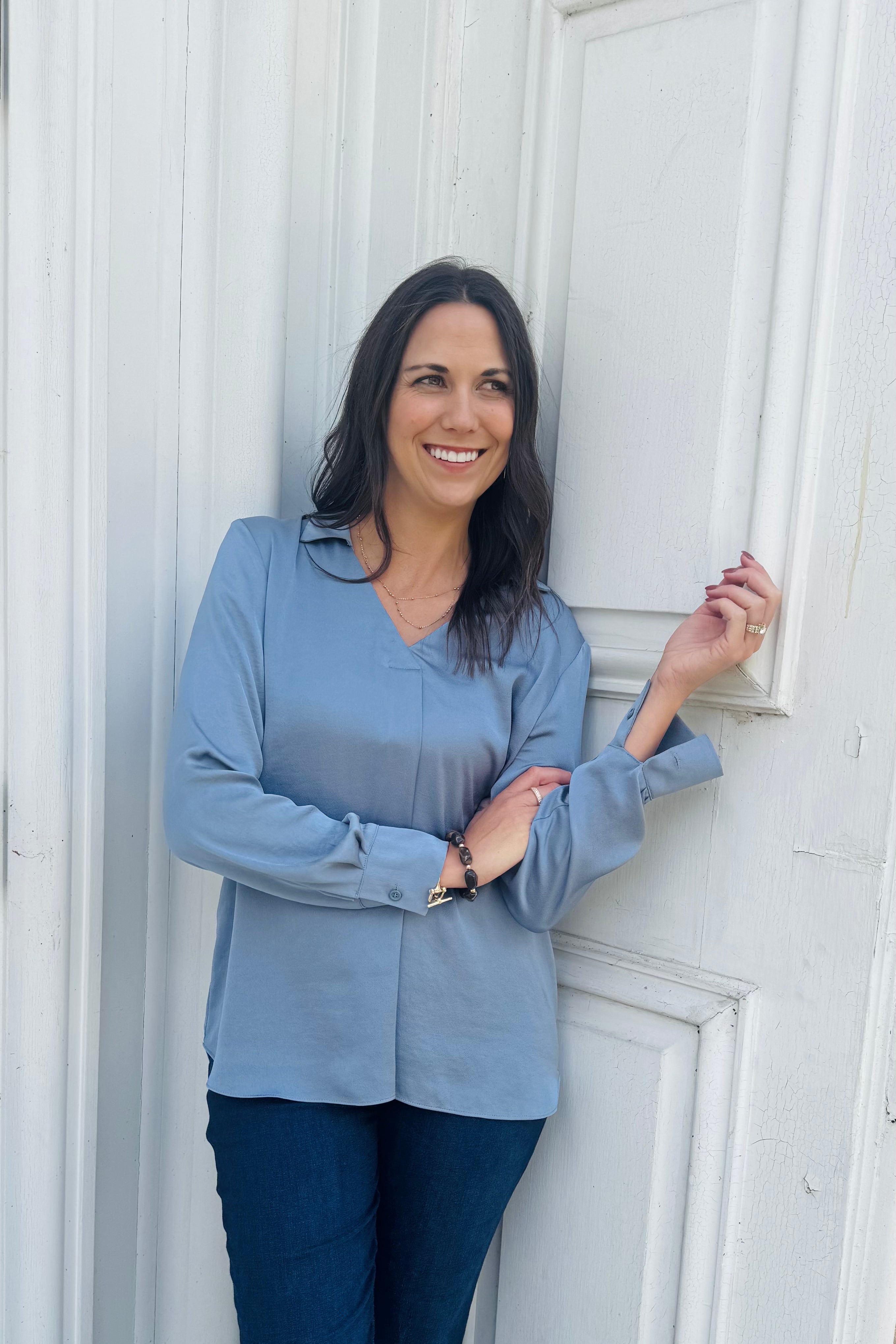 Satin Collar Blouse