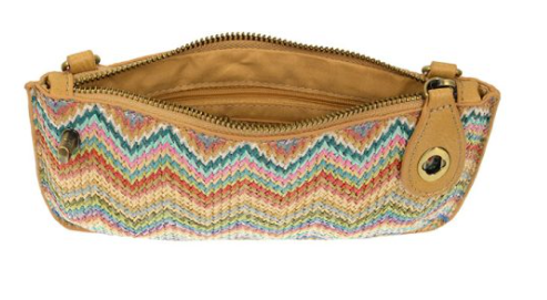 Straw Mini Crossbody Wristlet