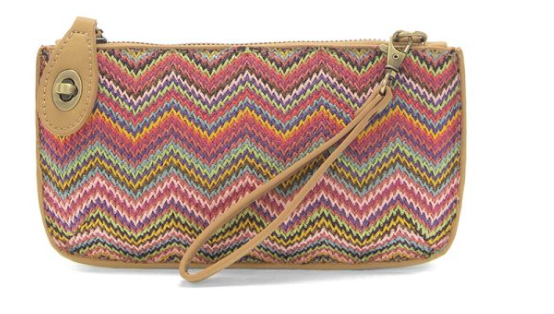 Straw Mini Crossbody Wristlet