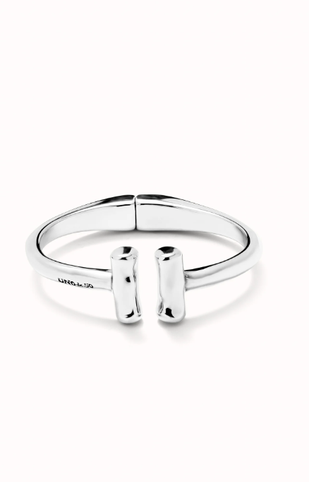 Rigid Silver Bracelet with Tubes