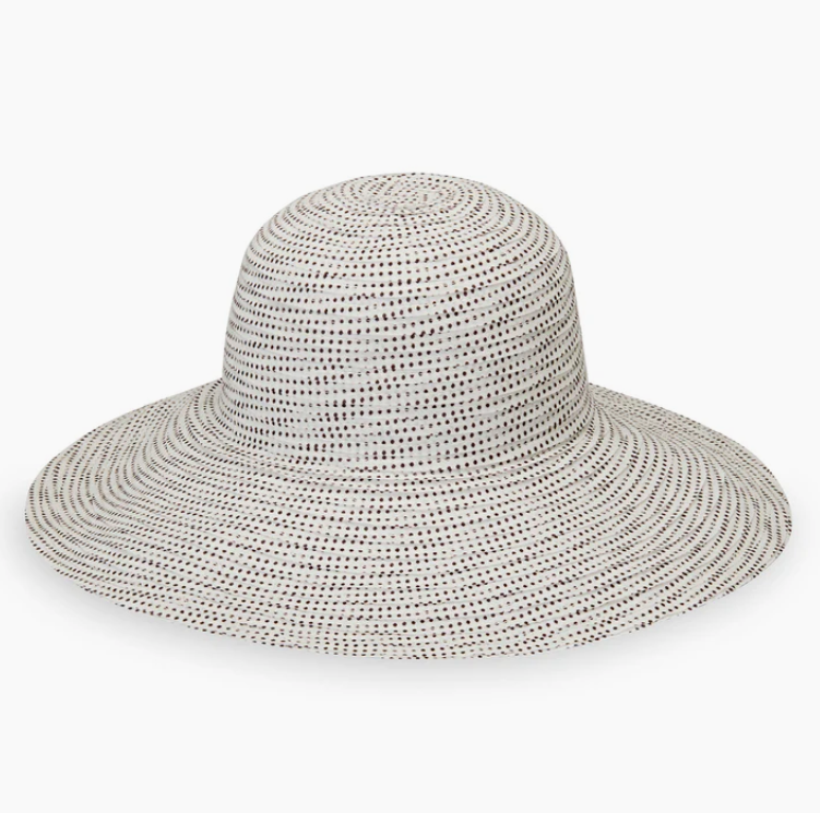 Scrunchie Hat-White/Black Dots