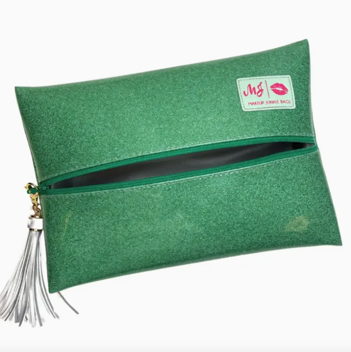 Makeup Junkie Bag-Glitter Kelly Green