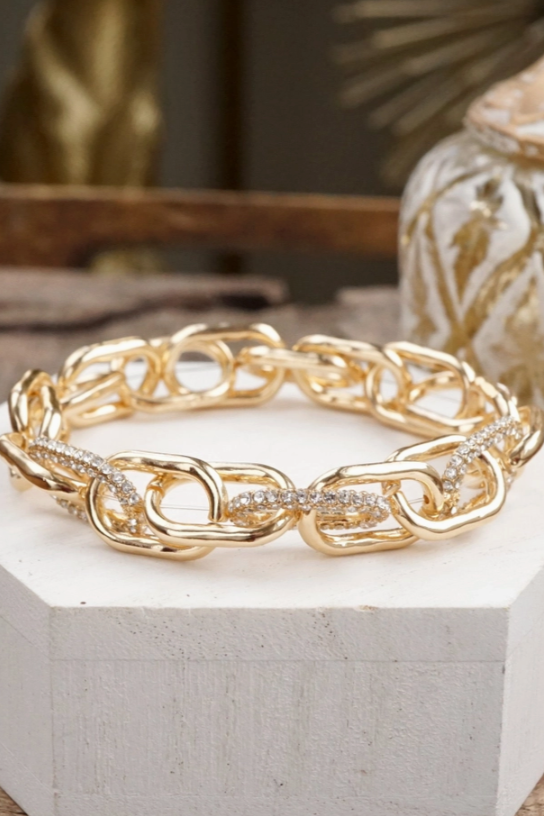 Gleam Links Bracelet W/Crystals