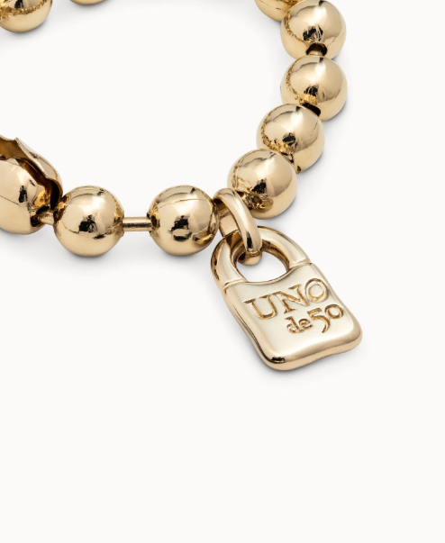 Snowflake Bracelet with padlock - Gold