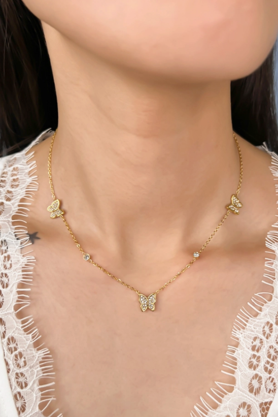Water Resistant Butterfly Necklace