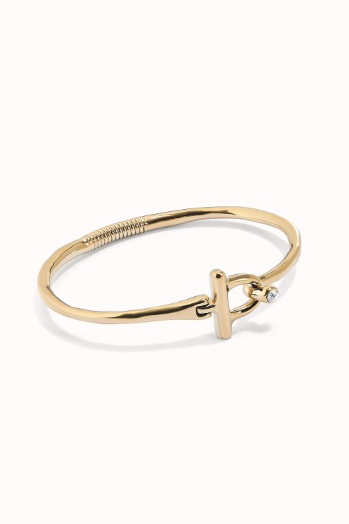 Bangle Bracelet With White Topaz