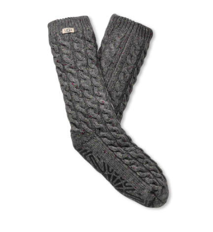 Elowyn Cable Knit Fleece Sock
