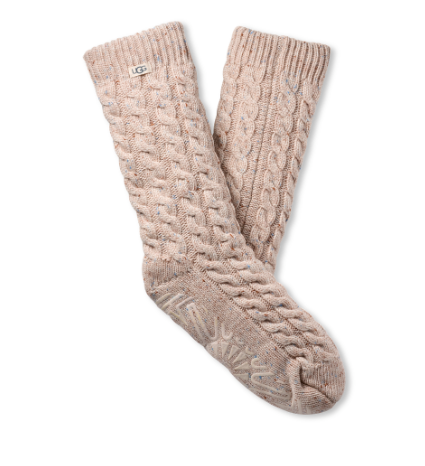 Elowyn Cable Knit Fleece Sock