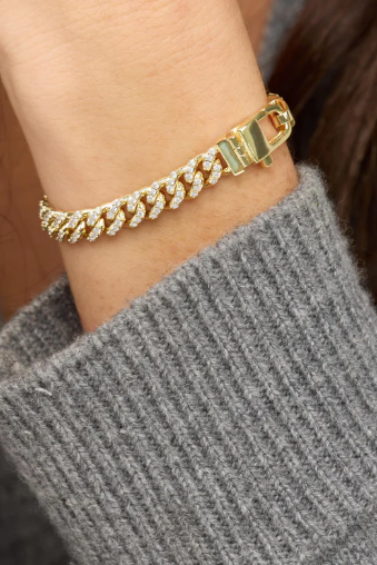 Pave Julian Cuban Chain Bracelet 6.8MM