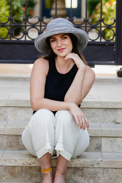 Sydney Wide Brim Hat-Black&White