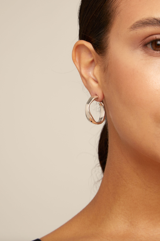 Silver-Plated Small Open Hoop Earrings