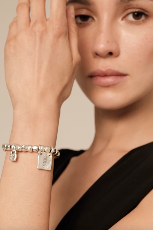Charm Beaded Stretch Bracelet