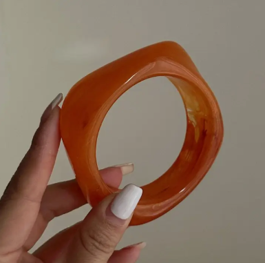 Irregular Acrylic Resin Bangle Bracelets